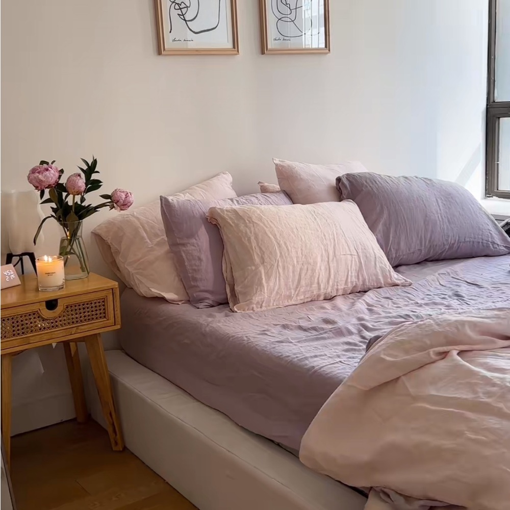 Bed Threads Lilac Linen Duvet Cover Queen BNWT **RARE** - Picture 4 of 6